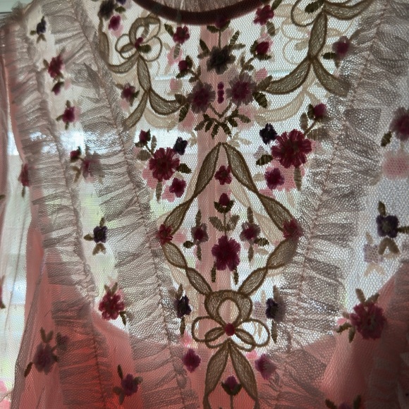 NWT! $798 Mac Duggal High-Neck Ruffle Tiered Floral Gown Romantic Elegant SZ 12 - Picture 5 of 12